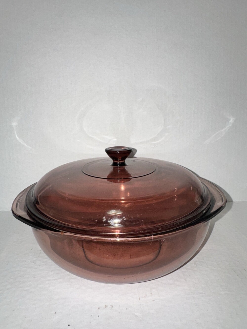 Vintage PYREX #024 Cranberry 2 Qt Round Casserole Dish with Lid 624C Glass EUC